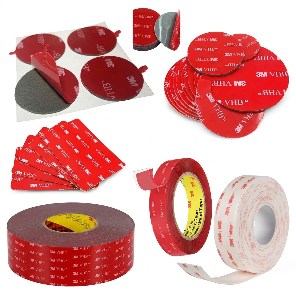 High-strength 3M VHB viscoelastic acrylic foam tapes and die-cut bonding gaskets replacing mechanical fasteners