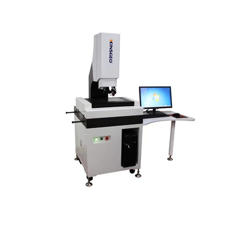 Non-destructive 2D optical video measurement machine (VMM) verifying precision die-cut tolerances and concentricity for FAI quality reports.