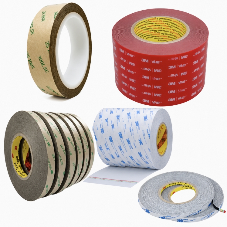 Precision slit and rewound 3M adhesive tape rolls featuring clean-cut edges and flat non-telescoping sidewalls