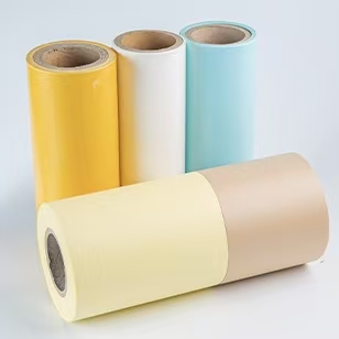 Release liner exchange and upgrading converting factory paper backings to heavy-duty PET film to optimize kiss-cutting stability